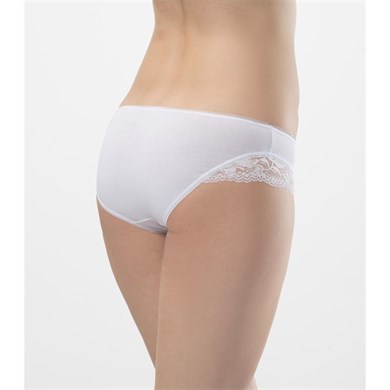 Türen 959 İkili Likralı Dantelli Bikini-BEYAZ