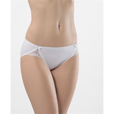 Türen 961 İkili Likralı Dantelli Bikini-Beyaz
