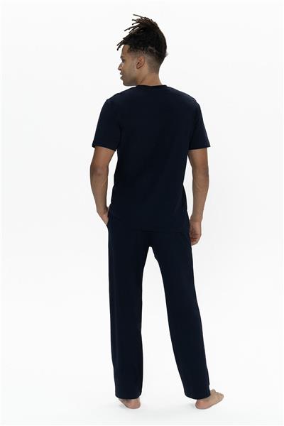 U.s Polo Assn. 18901B Erkek Büyük Beden Kısa Kollu Yakası Düğmeli Pijama Takımı-Lacivert