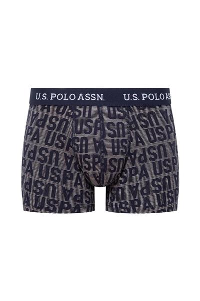 U.s Polo Assn. 80503 Erkek Pamuklu 3lü Boxer-İndigo&Lacivert&Baskılı