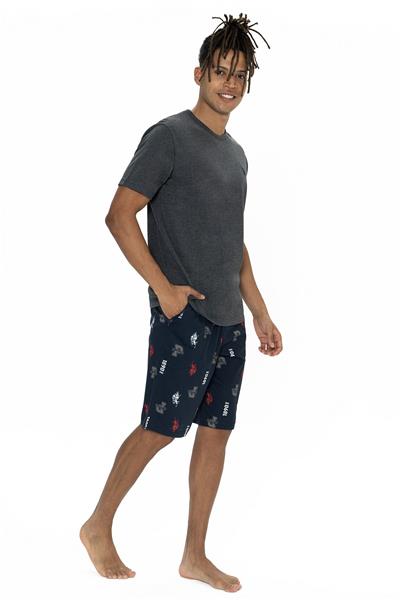 U.s Polo Assn. 18867 Erkek Kısa Kollu Bisiklet Yaka Şortlu Pijama Takımı-Antrasitmelanj