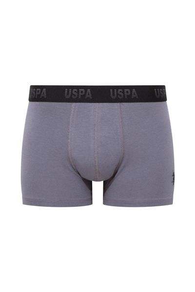 U.s Polo Assn. 80505 Erkek Pamuklu 3lü Boxer-Siyah&Antrasit&Baskılı