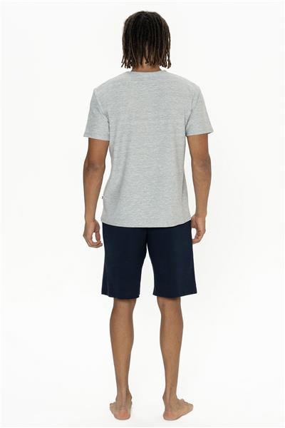 U.s Polo Assn. 18886 Erkek Kısa Kollu Bisiklet Yaka Şortlu Pijama Takımı-Gri