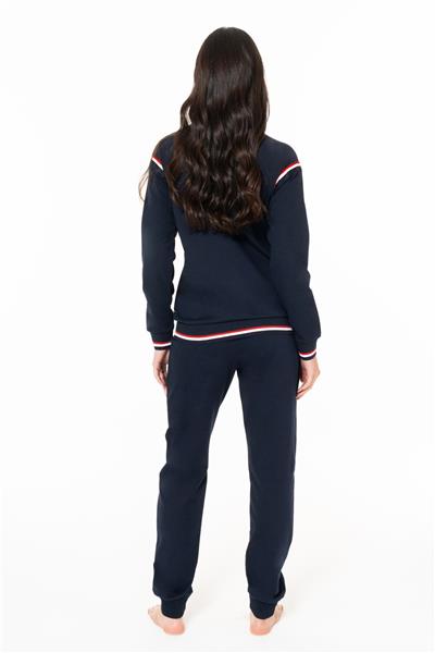 U.s Polo Assn. 20118 Kadın Uzun Kollu Bisiklet Yaka Paçası Bantlı Rahat Ev Giyim-Lacivert