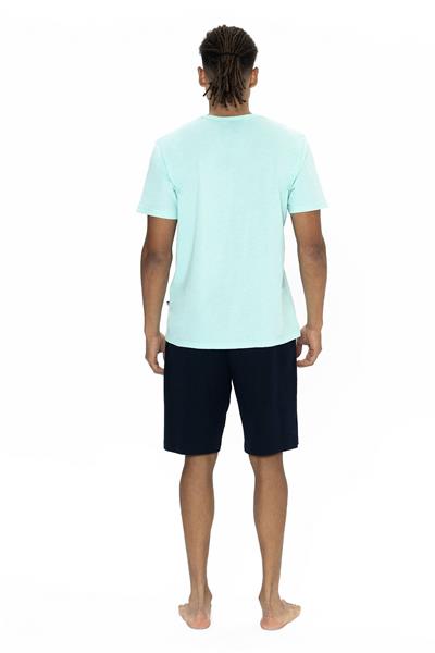 U.s Polo Assn. 18877 Erkek Kısa Kollu Bisiklet Yaka Şortlu Pijama Takımı-Yeşil