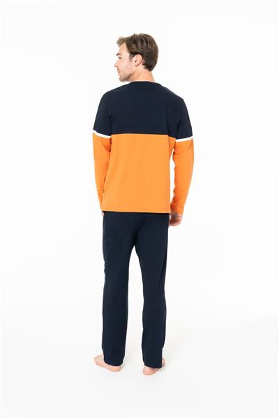 U.s Polo Assn. 18952 Erkek Uzun Kollu Bisiklet Yaka Pijama Takımı-Turuncu