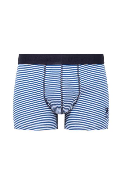 U.s Polo Assn. 80504 Erkek Pamuklu 3lü Boxer-Saks&Lacivert&Baskılı