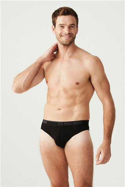U.s Polo Assn. 90003 Erkek Battal 3lü Slip Külot-Siyah