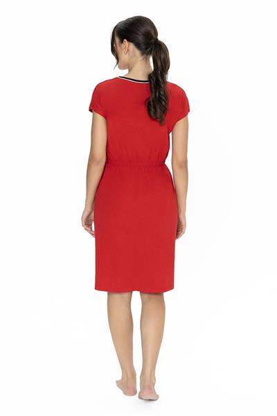 U.s Polo Assn. 20008 Kadın Kısa Kollu Bisiklet Yaka Rahat Ev Giyim-Kırmızı