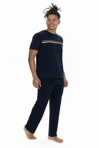 U.s Polo Assn. 18895 Erkek Kısa Kollu Bisiklet Yaka Pijama Takımı-Lacivert
