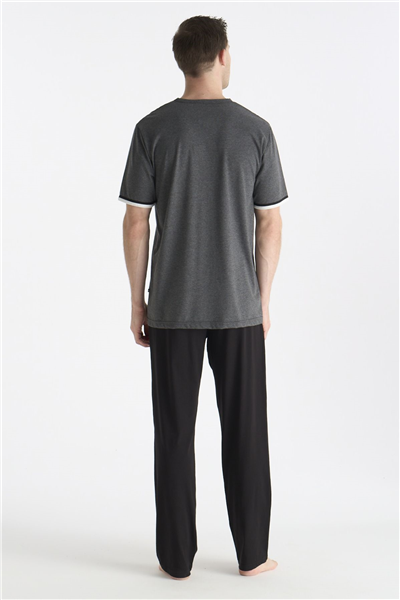 U.s Polo Assn. 19041 Erkek Kısa Kollu V Yaka Pijama Takımı-Gri