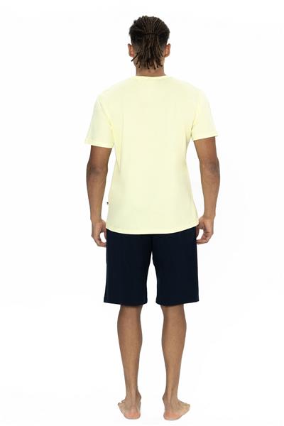 U.s Polo Assn. 18873 Erkek Kısa Kollu Bisiklet Yaka Şortlu Pijama Takımı-Sarı