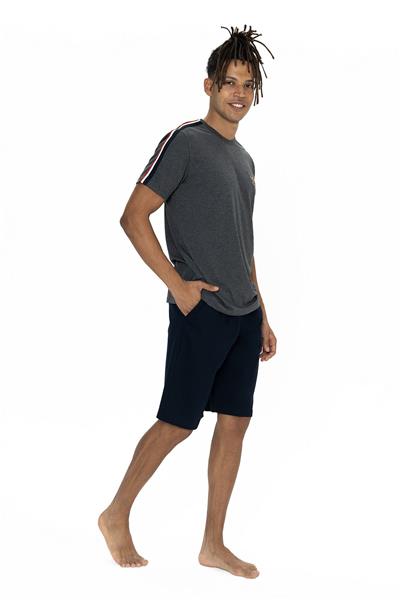 U.s Polo Assn. 18868 Erkek Kısa Kollu Bisiklet Yaka Şortlu Pijama Takımı-Antrasitmelanj