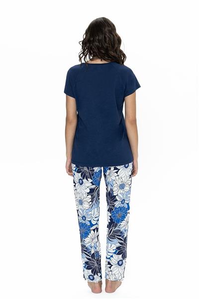 U.s Polo Assn. 20095 Kadın Kısa Kollu Bisiklet Yaka Pijama Takımı-Lacivert