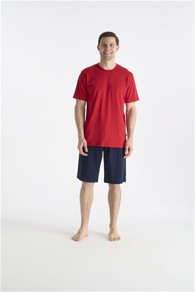 U.s Polo Assn. 19011 Erkek Kısa Kollu Şortlu Pijama Takımı-Kırmızı