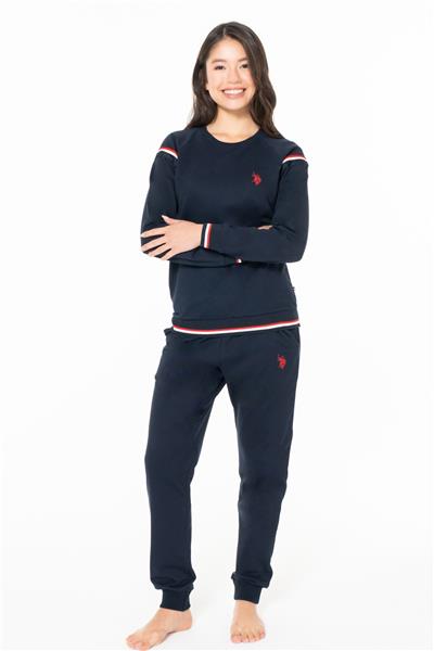 U.s Polo Assn. 20118 Kadın Uzun Kollu Bisiklet Yaka Paçası Bantlı Rahat Ev Giyim-Lacivert
