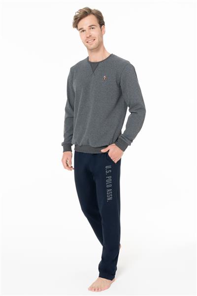 U.s Polo Assn. 18933 Erkek Uzun Kollu Bisiklet Yaka Rahat Ev Giyim-Antrasit