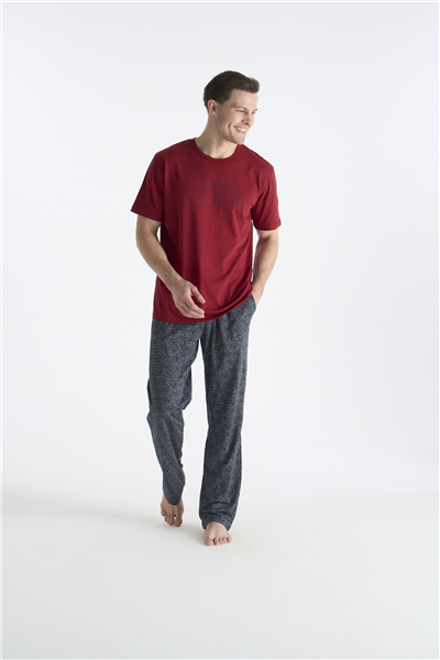 U.s Polo Assn. 19049 Erkek Bisiklet Yaka Kısa Kollu Pijama Takımı-Bordo