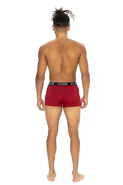 U.s Polo Assn. 80528 Erkek Pamuklu 3lü Boxer-Siyah&Bordo&Baskılı