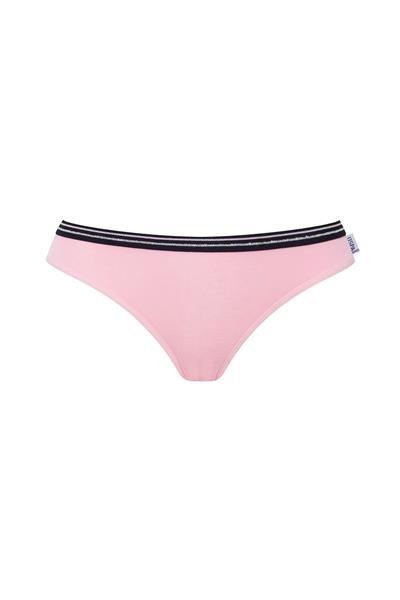U.s Polo Assn. 66422 Kadın Pamuklu 3lü Slip Külot-Pembe&Gri&Lacivert