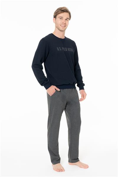 U.s Polo Assn. 18934 Erkek Uzun Kollu Bisiklet Yaka Rahat Ev Giyim-Lacivert