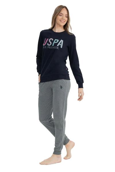 U.s Polo Assn. 17074 Kadın Uzun Kollu Paçası Lastikli Eşofman Takımı-Lacivert