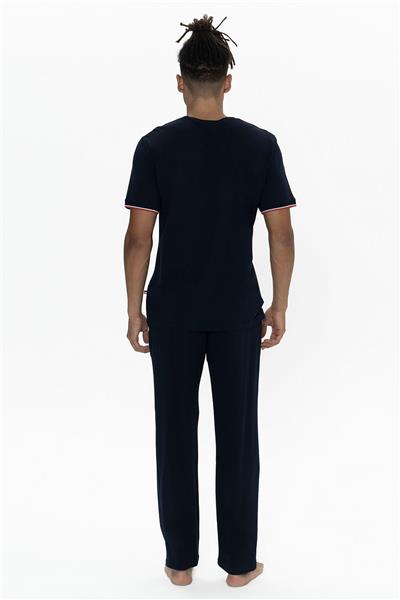 U.s Polo Assn. 18896B Erkek Büyük Beden Kısa Kollu Bisiklet Yaka Pijama Takımı-Lacivert