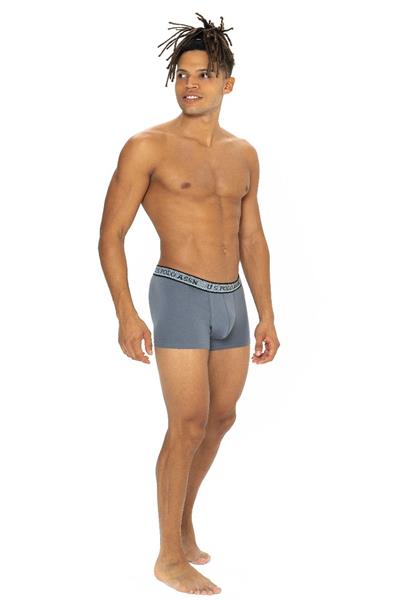 U.s Polo Assn. 80540 Erkek Pamuklu 3lü Boxer-Bordo&Siyah&Antrasitmelanj
