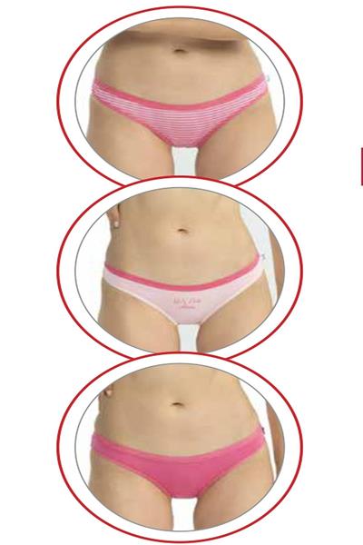 U.s Polo Assn. 66433 Kadın Karışık Desen Pamuklu 3lü Slip Külot-Fuşya