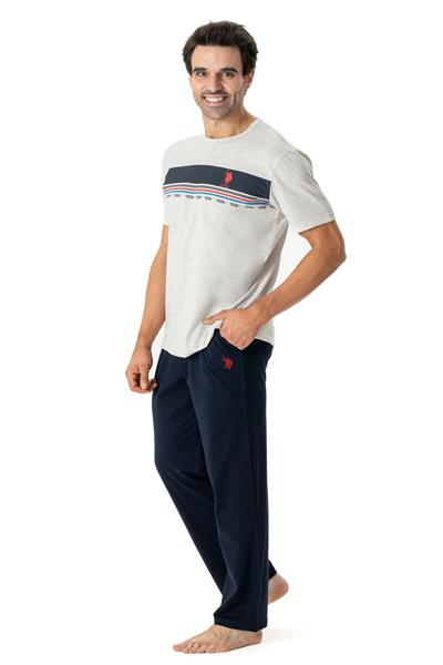 U.s Polo Assn. 18798 Erkek Kısa Kollu Pijama Takımı-Karmelanj