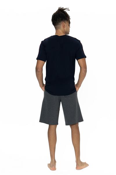 U.s Polo Assn. 18868 Erkek Kısa Kollu Bisiklet Yaka Şortlu Pijama Takımı-Lacivert