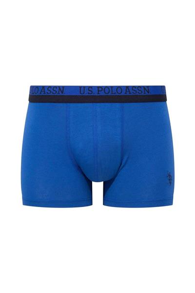 U.s Polo Assn. 80522 Erkek Pamuklu 3lü Boxer-Saks&Lacivert&Baskılı