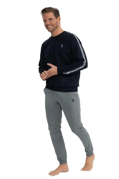 U.s Polo Assn. 18814 Erkek Uzun Kollu Yuvarlak Yaka Paçası Lastikli Rahat Ev Giyim-Lacivert