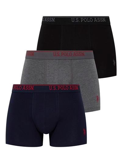 U.s Polo Assn. 90005  Erkek Battal 3lü Boxer-Siyah&Antrasit&Lacivert