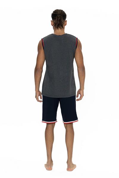 U.s Polo Assn. 18872 Erkek Kolsuz Bisiklet Yaka Şortlu Pijama Takımı-Antrasitmelanj