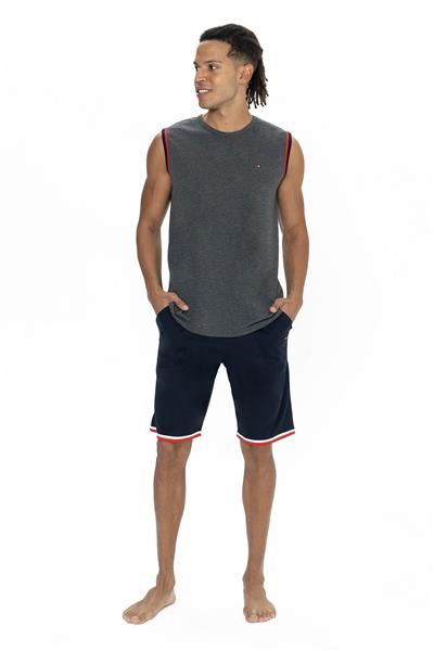 U.s Polo Assn. 18872 Erkek Kolsuz Bisiklet Yaka Şortlu Pijama Takımı-Antrasitmelanj