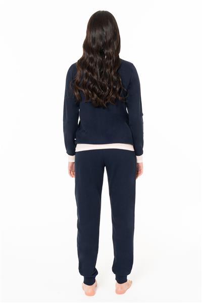 U.s Polo Assn. 20117 Kadın Uzun Kollu Bisiklet Yaka Paçası Bantlı Rahat Ev Giyim-Lacivert