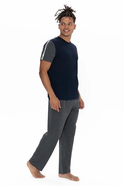 U.s Polo Assn. 18898 Erkek Kısa Kollu Bisiklet Yaka Pijama Takımı-Lacivert