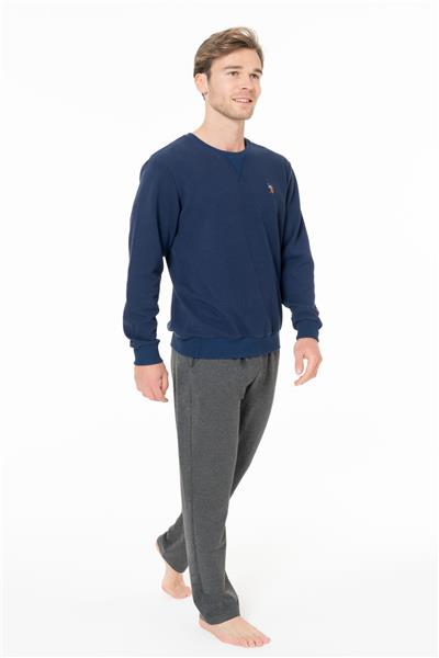U.s Polo Assn. 18933 Erkek Uzun Kollu Bisiklet Yaka Rahat Ev Giyim-Lacivert