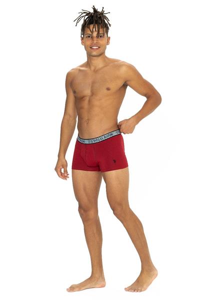 U.s Polo Assn. 80540 Erkek Pamuklu 3lü Boxer-Bordo&Siyah&Antrasitmelanj