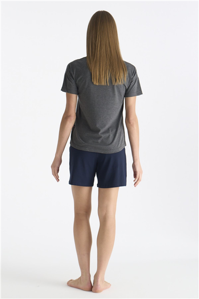 U.s Polo Assn. 20194 Kadın Kısa Kollu Şortlu Pijama Takım-Gri