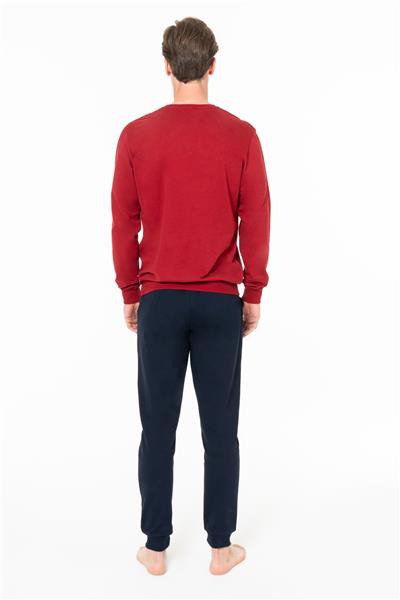 U.s Polo Assn. 18928 Erkek Uzun Kollu Bisiklet Yaka Paçası Bantlı Rahat Ev Giyim-Bordo