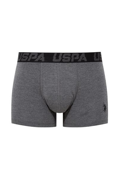 U.s Polo Assn. 80496 Erkek Pamuklu 3lü Boxer-Siyah&Antrasit&Baskılı