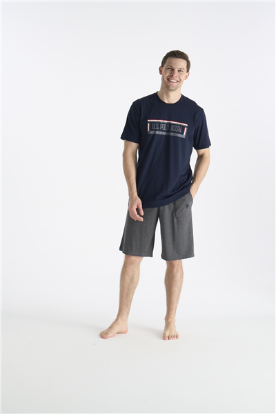 U.s Polo Assn. 19006 Erkek Kısa Kollu Şortlu Pijama Takımı-Lacivert
