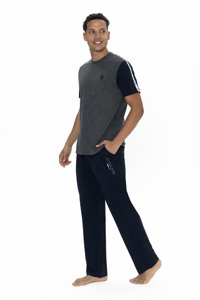 U.s Polo Assn. 18898 Erkek Kısa Kollu Bisiklet Yaka Pijama Takımı-Antrasitmelanj