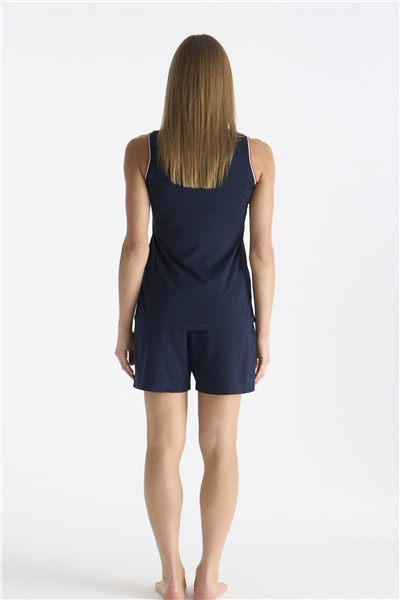 U.s Polo Assn. 20205 Kadın Kalın Askılı Şortlu Pijama Takımı-Lacivert