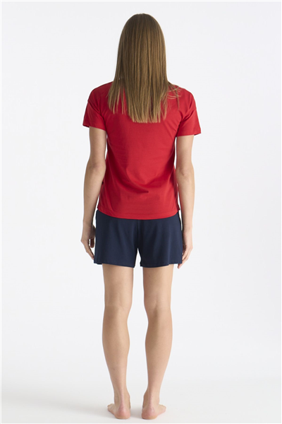U.s Polo Assn. 20194 Kadın Kısa Kollu Şortlu Pijama Takım-Kırmızı