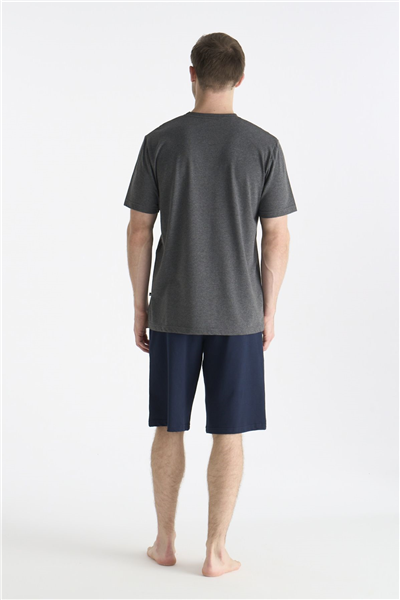 U.s Polo Assn. 19011 Erkek Kısa Kollu Şortlu Pijama Takımı-Gri
