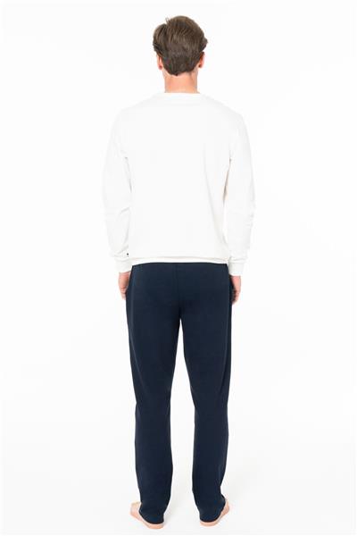 U.s Polo Assn. 18925 Erkek Uzun Kollu Bisiklet Yaka Rahat Ev Giyim-Ekru