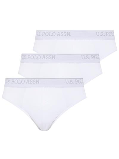 U.s Polo Assn. 90003 Erkek Battal 3lü Slip Külot-Beyaz